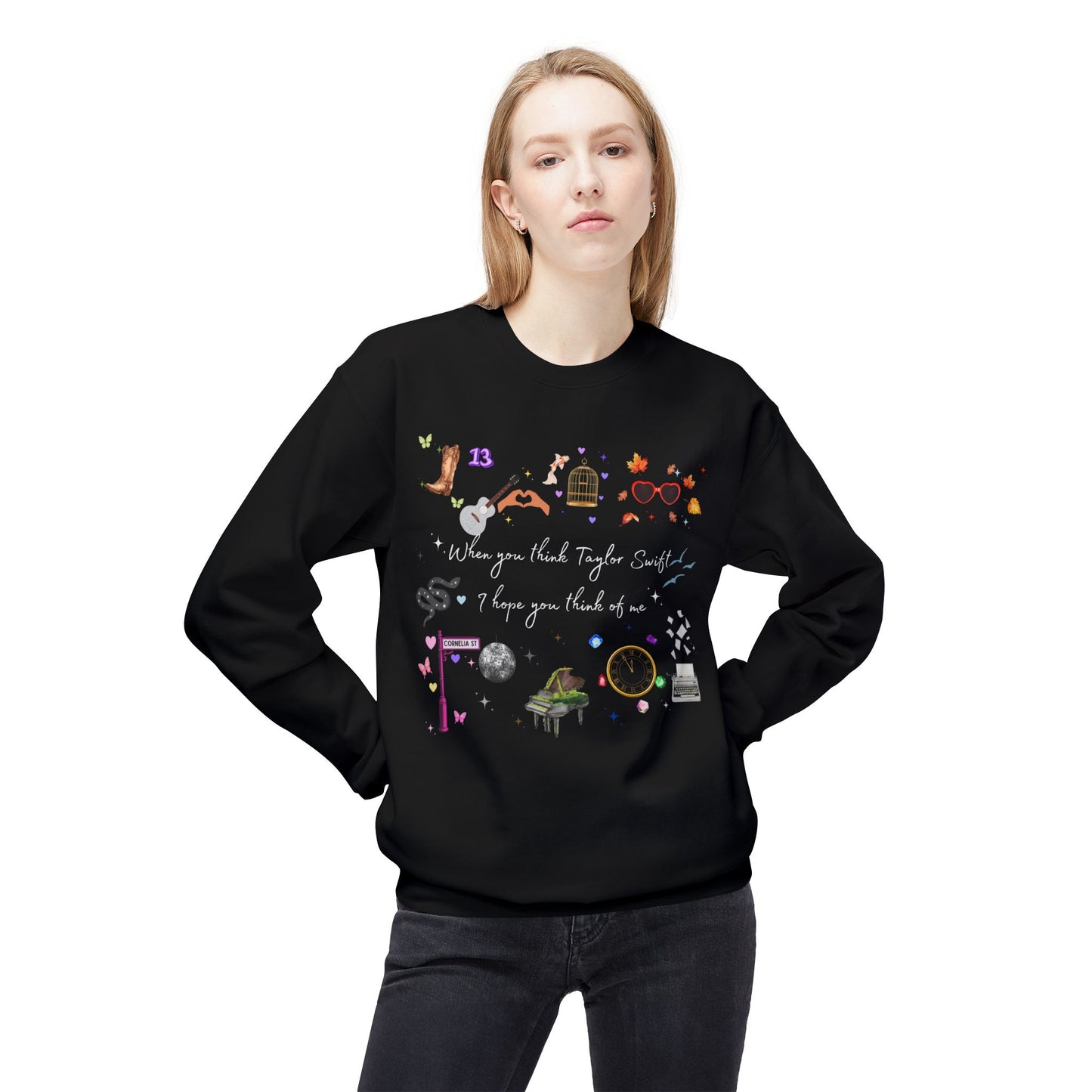 I hope you think of me Sweatshirt - Cozy Gift for Friends, Unique Crewneck, Personalized Apparel, Halloween, Casual Wear
