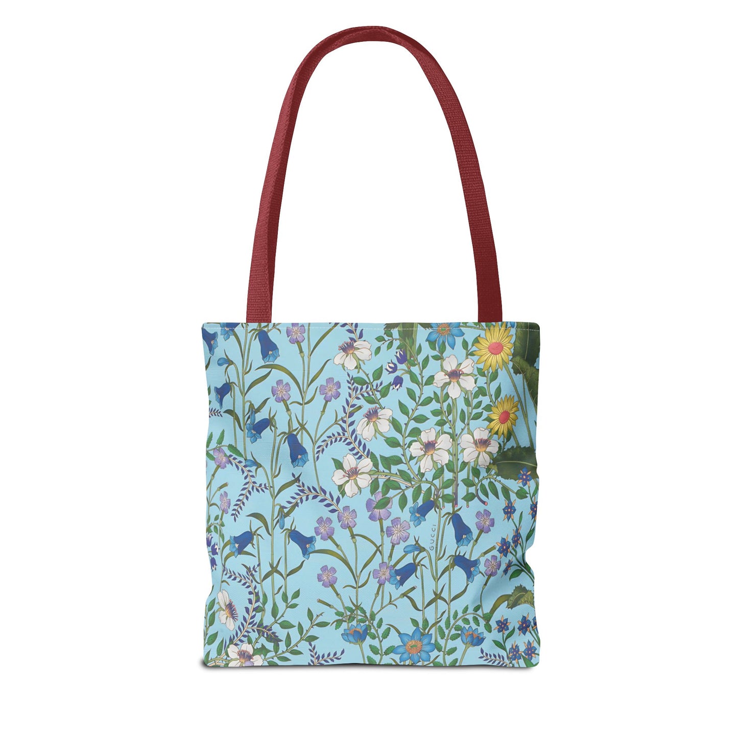 Floral Pattern Tote Bag "Flora Blue" - Vibrant Garden Style for Everyday Use