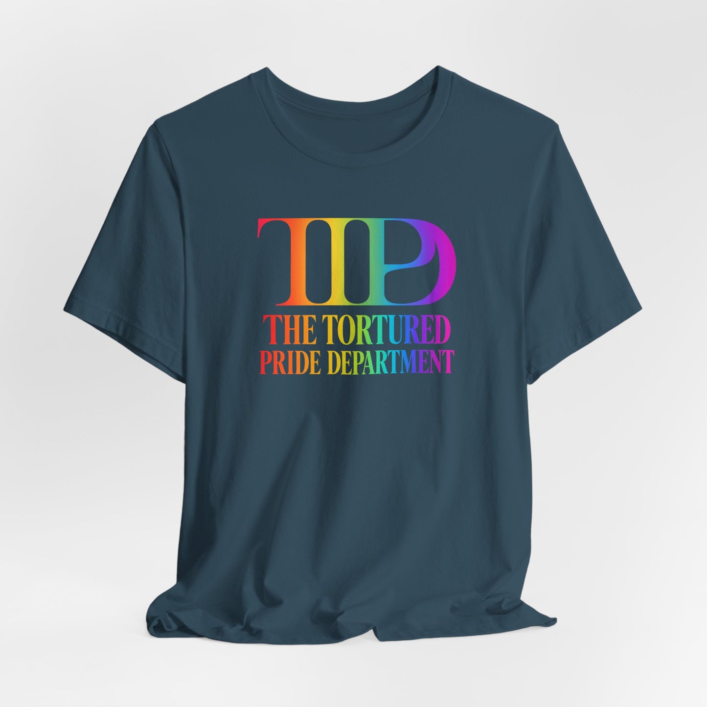 Pride Tee — "The Tortured Pride Department" Rainbow Logo