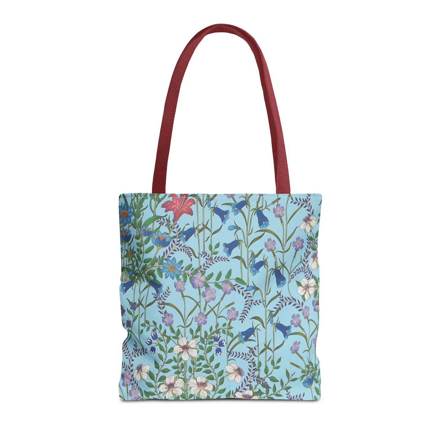 Floral Pattern Tote Bag "Flora Blue" - Vibrant Garden Style for Everyday Use