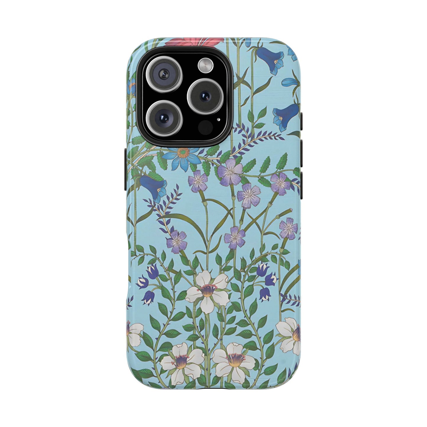 Vibrant Floral Tough Phone Case "Flora Blue"- Durable Protection for Your Device
