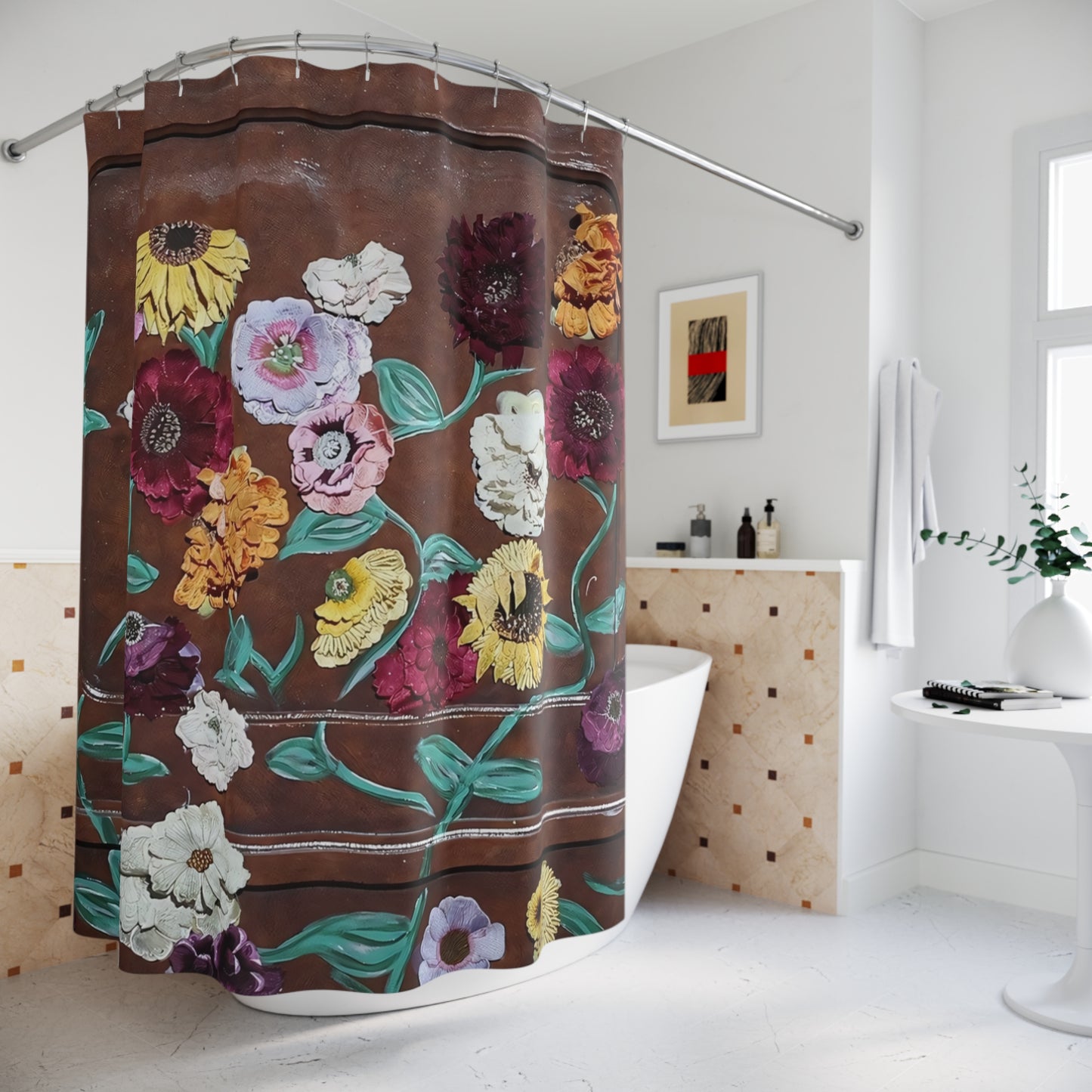 Surprise Song Floral Piano - Shower Curtain