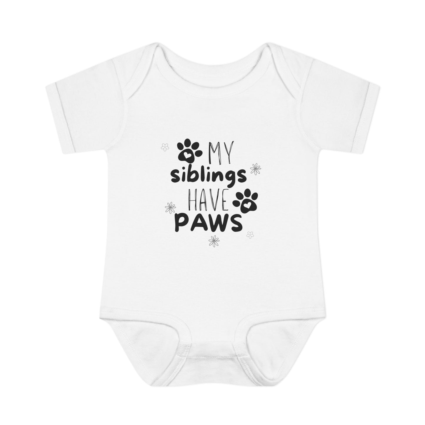 My siblings have paws Bodysuit, Cute Infant Onesie, Pet Lovers Baby Outfit, Baby Shower Gift, Adorable Newborn Clothes