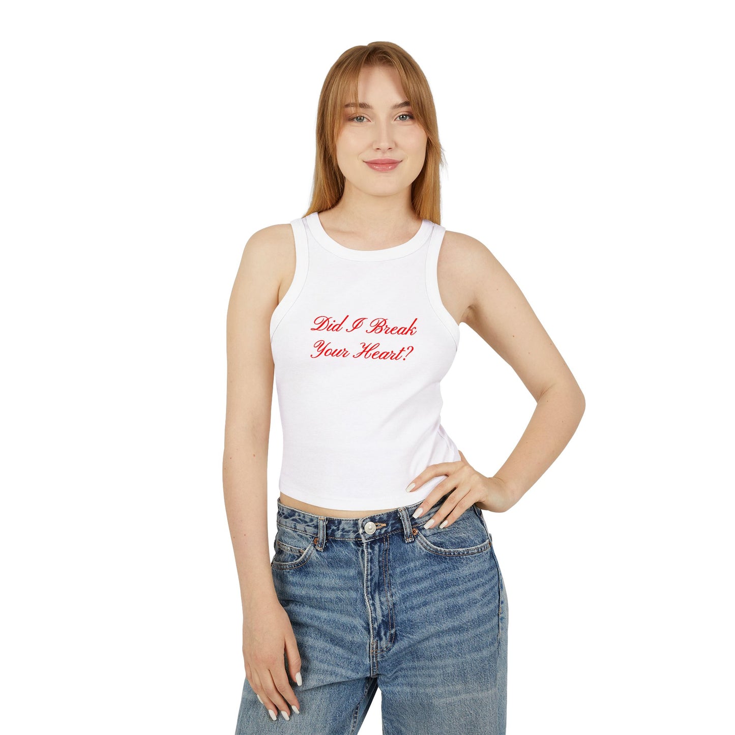 Did I Break Your Heart? Women's Micro Rib Racer Tank Top