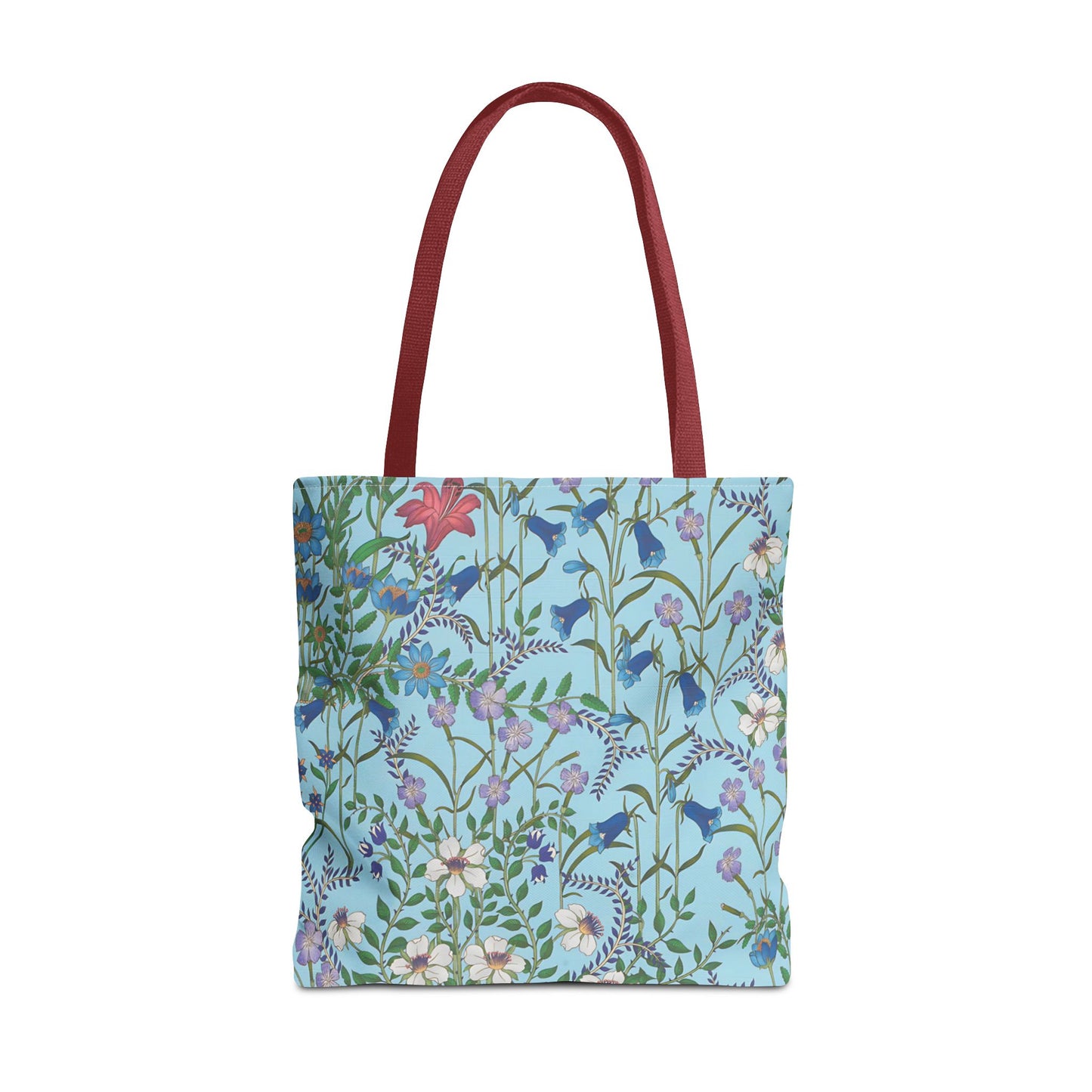 Floral Pattern Tote Bag "Flora Blue" - Vibrant Garden Style for Everyday Use