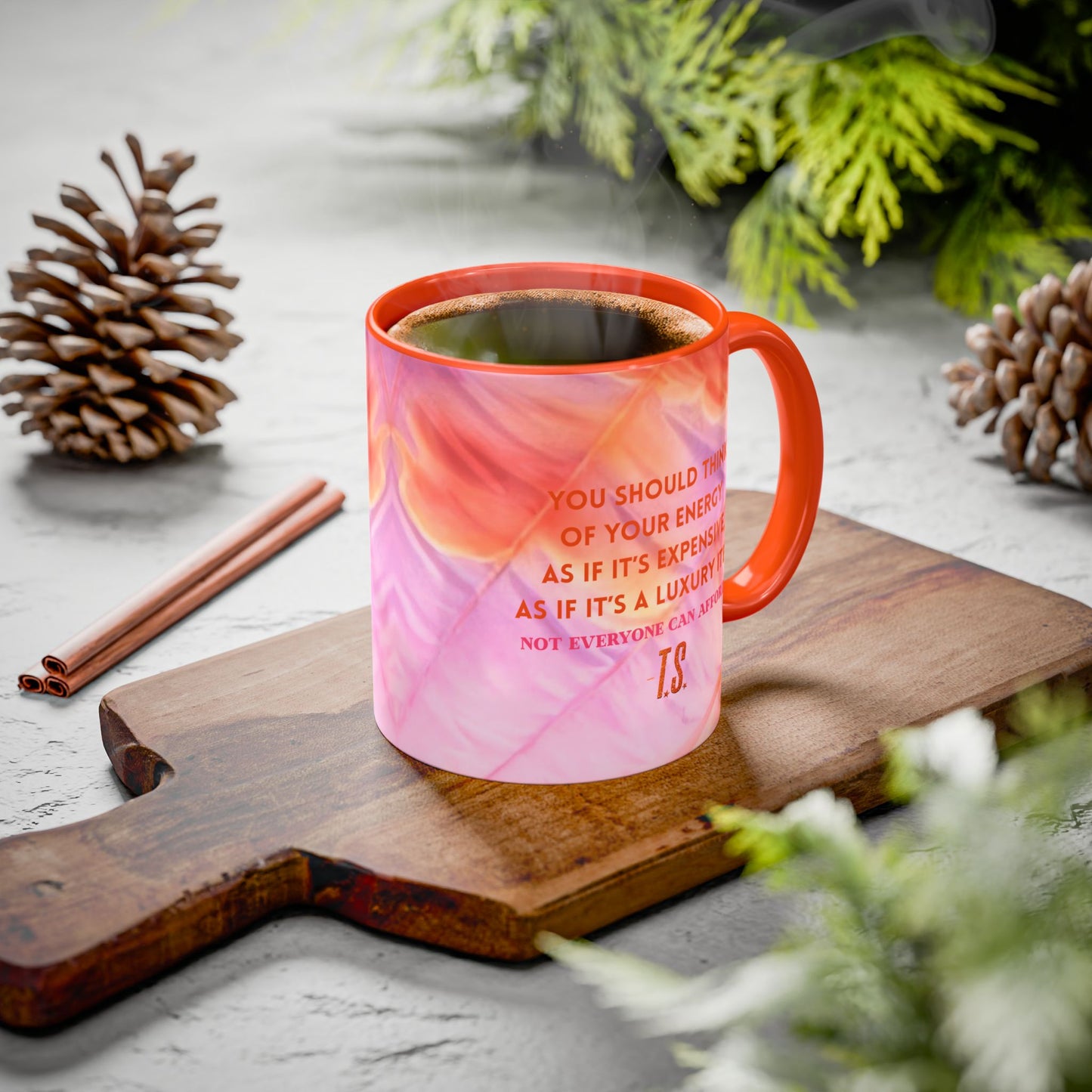Colorful Luxury Energy Inspirational Mug, Motivational Coffee Cup, Unique Gift, Office Decor, Self-Care Reminder