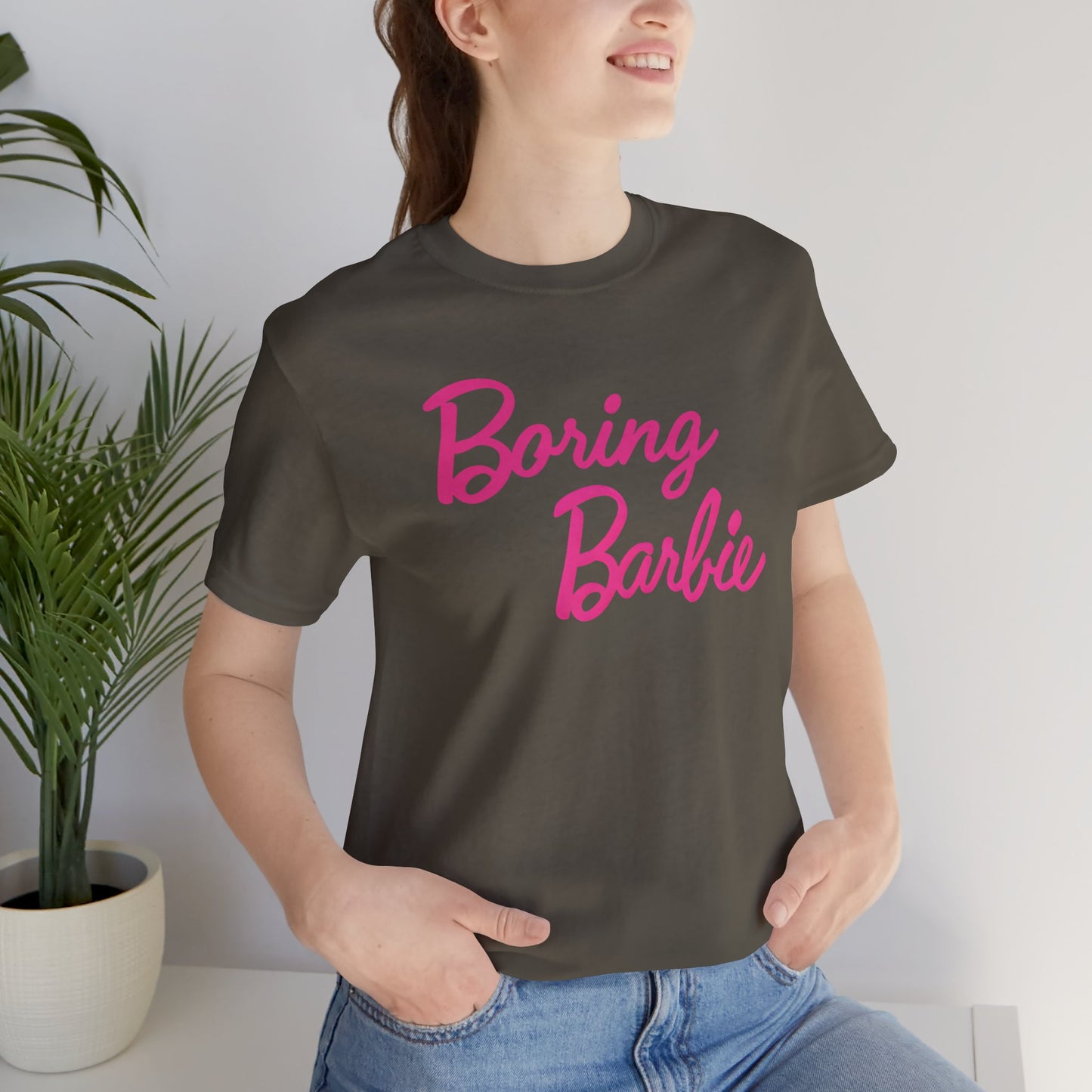 Boring B pink Tee - Fun Unisex Jersey Shirt, Cute Graphic Tee, Perfect Gift for Barbie Fans, Casual Style, Birthday Shirt, Retro Fashion