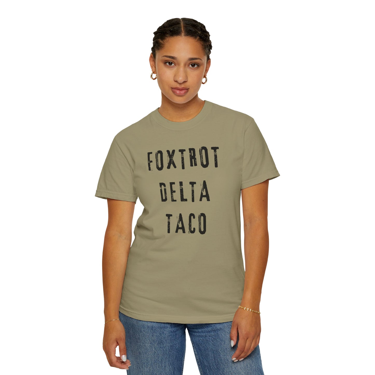 Foxtrot Delta Taco FDT Comfort Colors T-Shirt - Unisex Garment-Dyed Tee, Funny Gift, Taco Political Apparel, Everyday Wear, Summer Style
