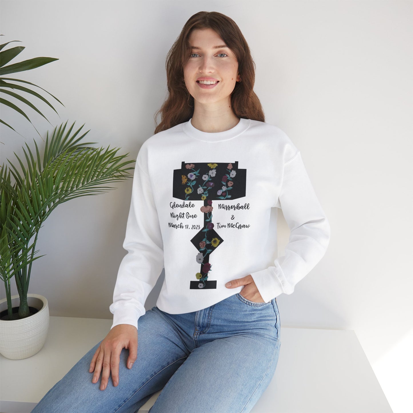 Custom Dates and Surprise Songs - Stage Flowers - Long Live - Unisex Heavy Blend™ Crewneck Sweatshirt