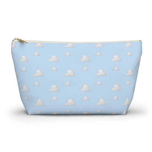Cloud Pattern Accessory Pouch — Sky Blue T-Bottom Makeup Bag