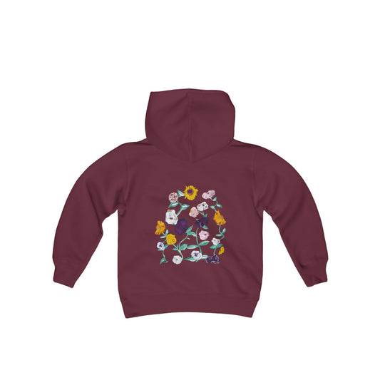 Surprise Song Piano Flowers - Youth Heavy Blend Hooded Sweatshirt