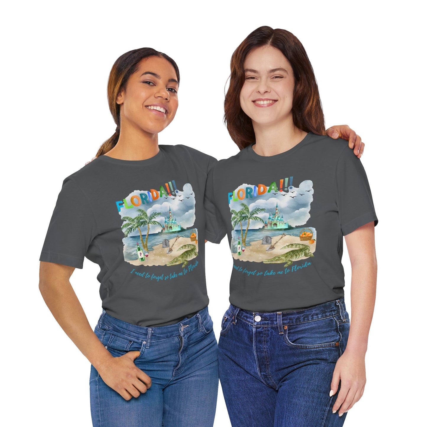 FLORIDA!!! Watercolor Print - Unisex Jersey Short Sleeve Tee