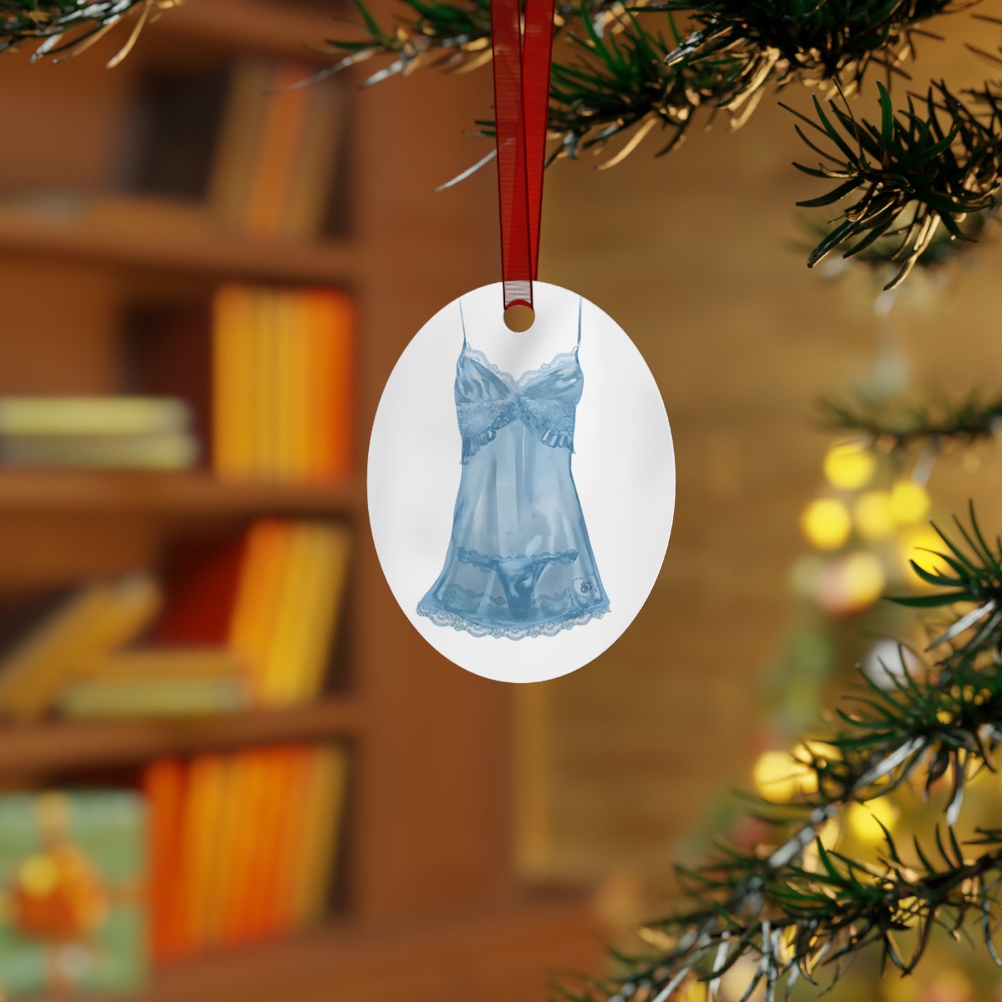 Blue Lingerie - Metal Ornament