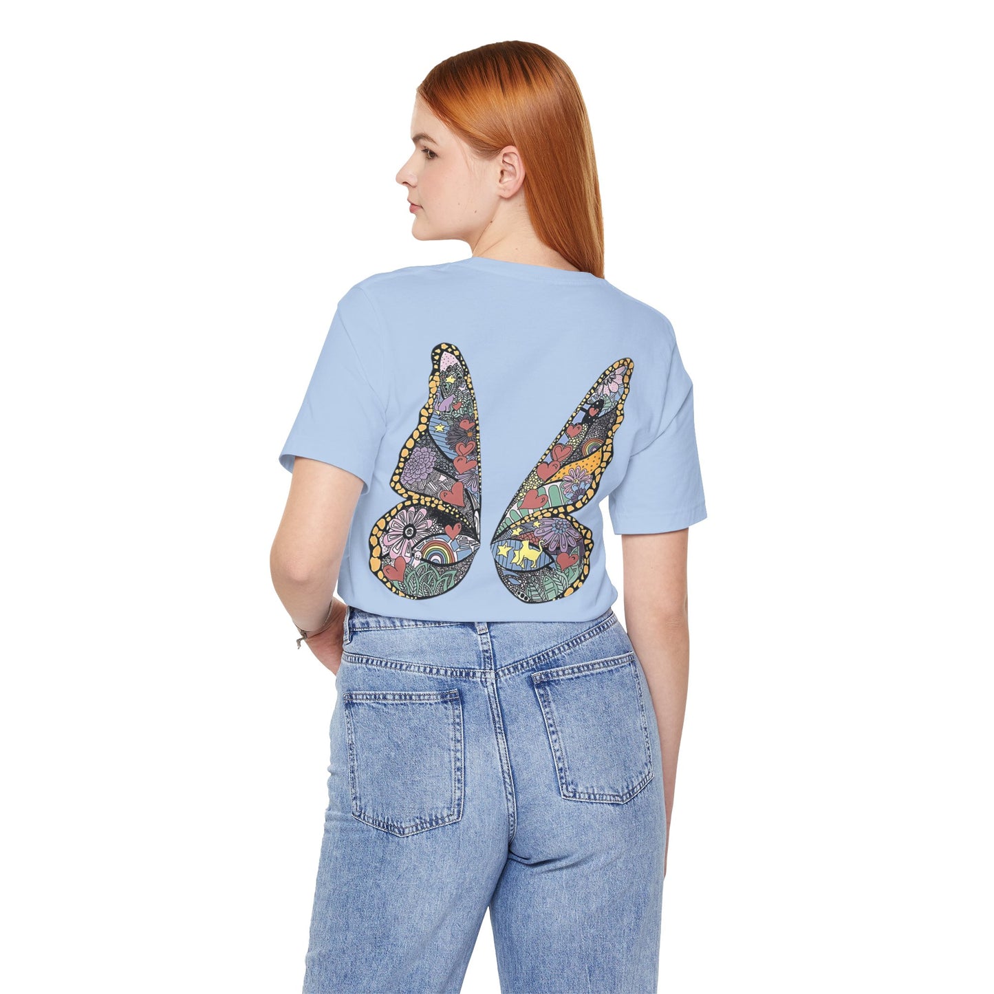 ME! butterfly wings front and back - Unisex Jersey Short Sleeve Tee