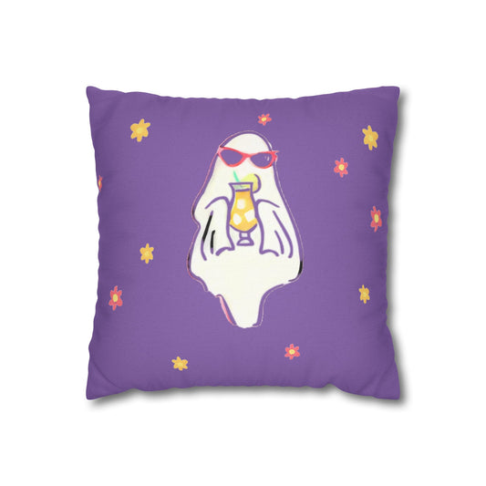 Chic Ghost Pillowcase, Cozy Decor, Halloween Vibes, Cute Home Accent, Gift for Ghost Lovers, Spooky Season Decor