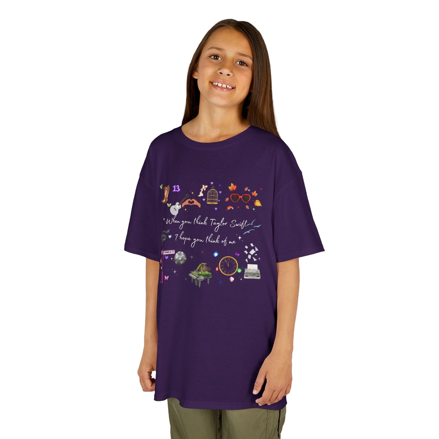 I hope you think of me Kids Tee, Fun Kids Shirt, Birthday Gift, Cute Tee for Girls and Boys, Playful Casual Wear, Family Day Tee