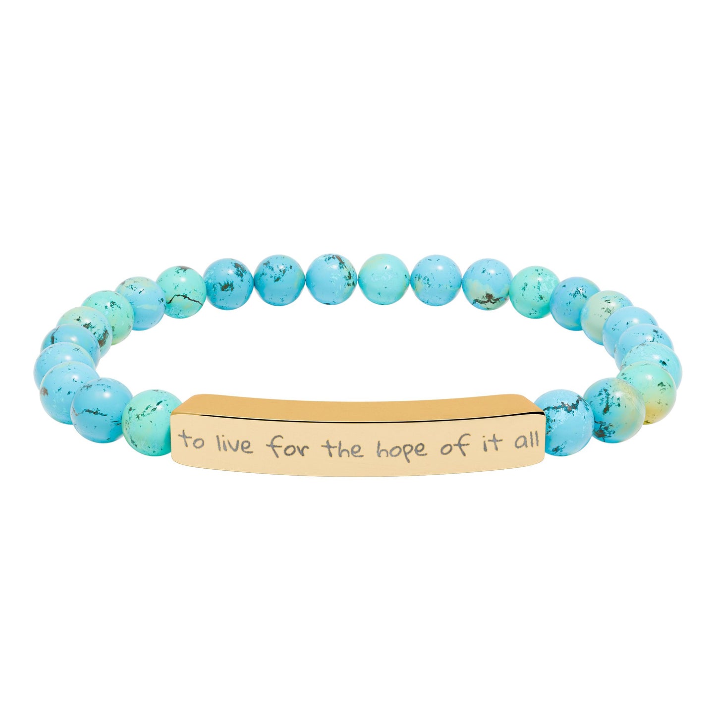 Engraved Natural Stone Stretch Bracelet — to live for the hope of it all