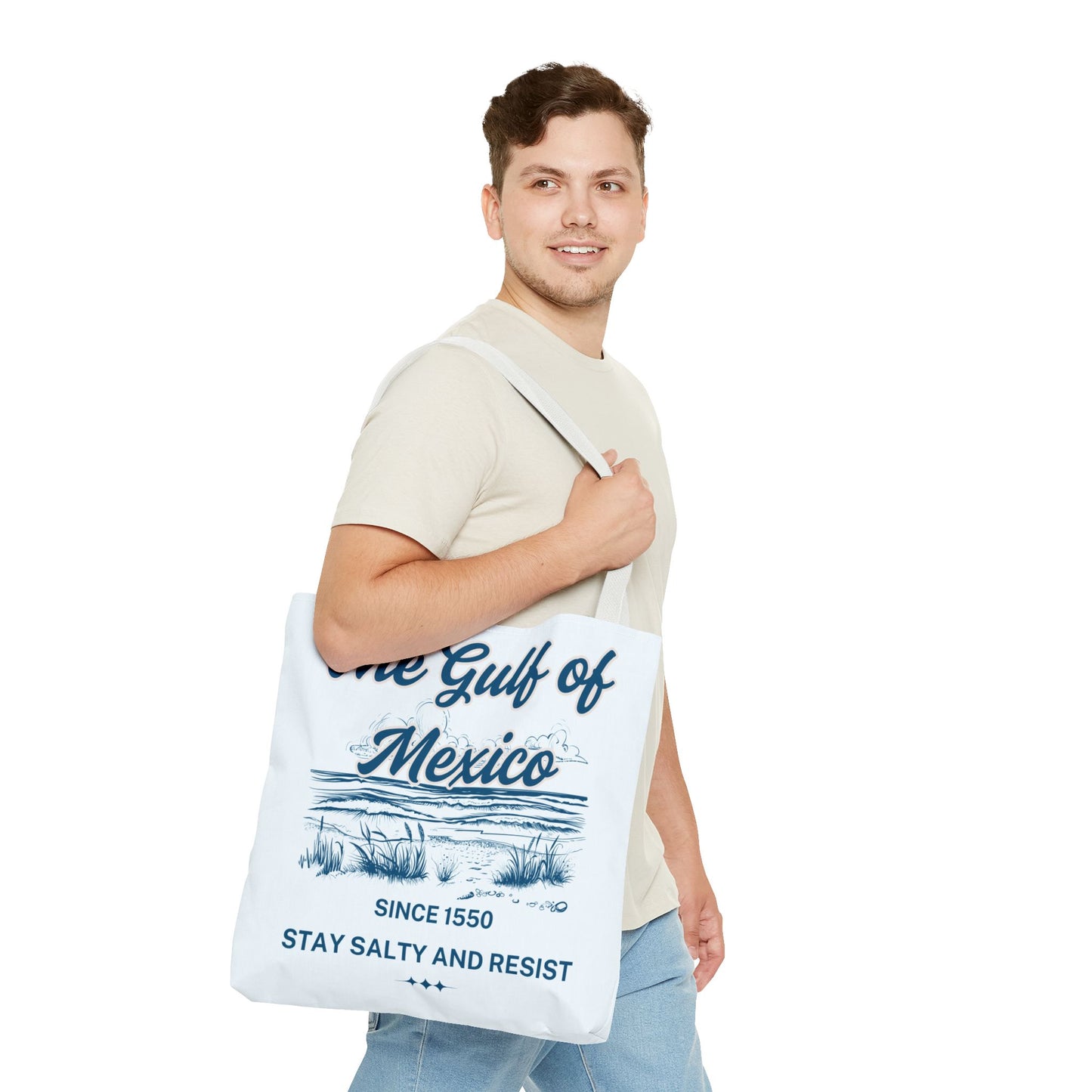 Beach-Themed Tote Bag, Gulf of Mexico Design, Nautical Carryall, Summer Essential, Gift for Beach Lovers, Eco-Friendly Bag