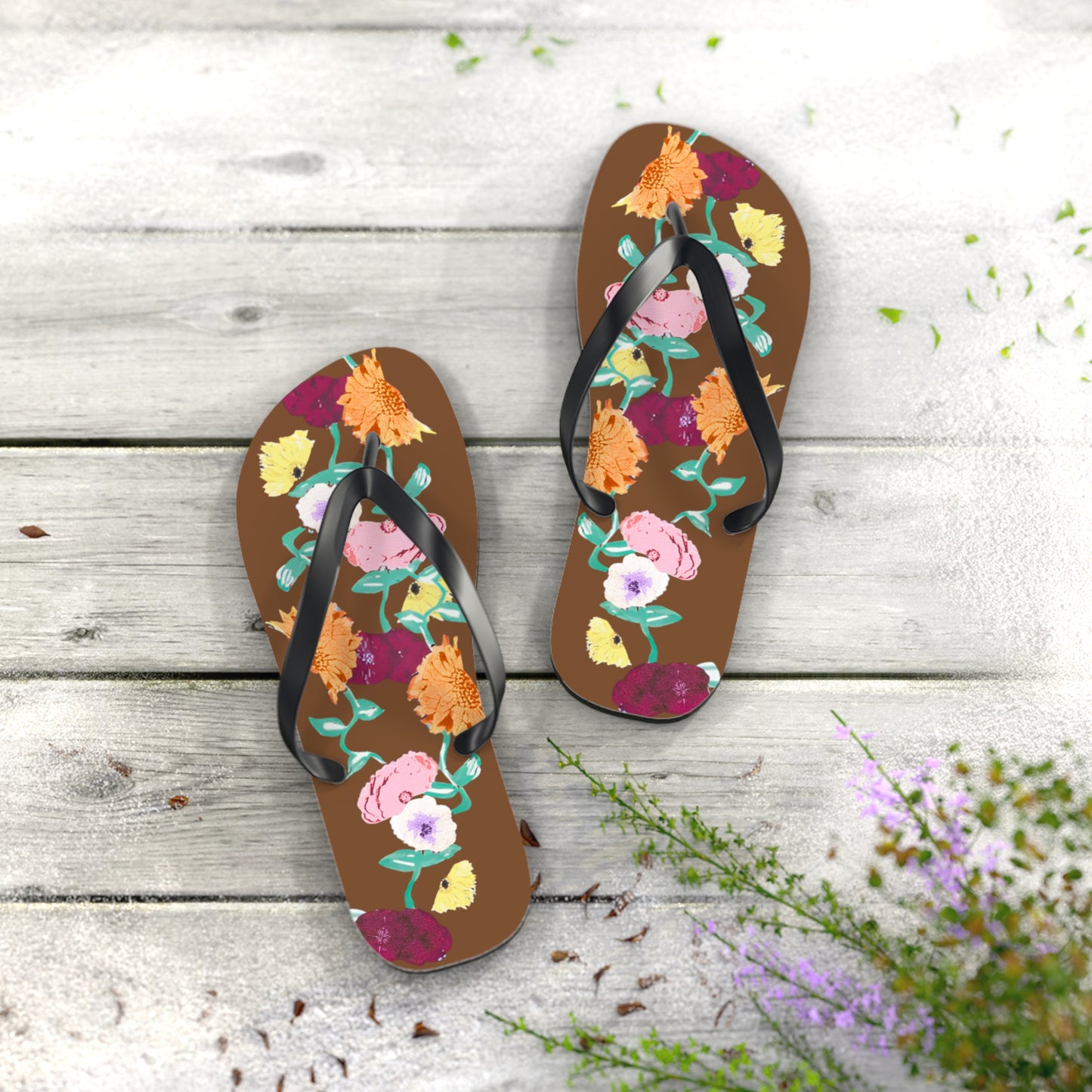 Acoustic Set Floral Flip Flops