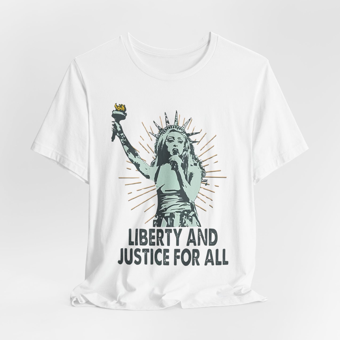 Liberty and Justice Short Sleeve Chappell Tee | Patriotic Unisex Shirt | Freedom Wear, Gift for Activists, Independence Day, Casual Style, [...]