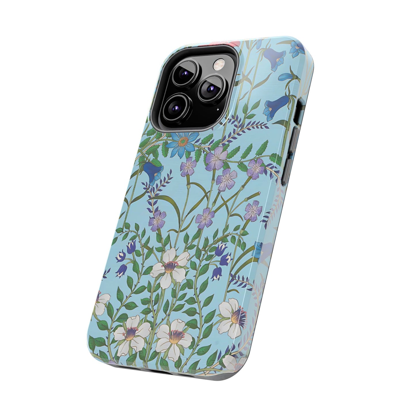 Vibrant Floral Tough Phone Case "Flora Blue"- Durable Protection for Your Device