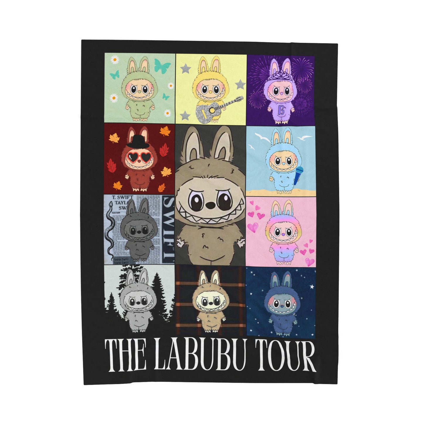 Character Tour Velveteen Plush Blanket, Cozy Home Decor, Cute Character Throw, Gift for Kids and Fans, Soft Snuggle Blanket