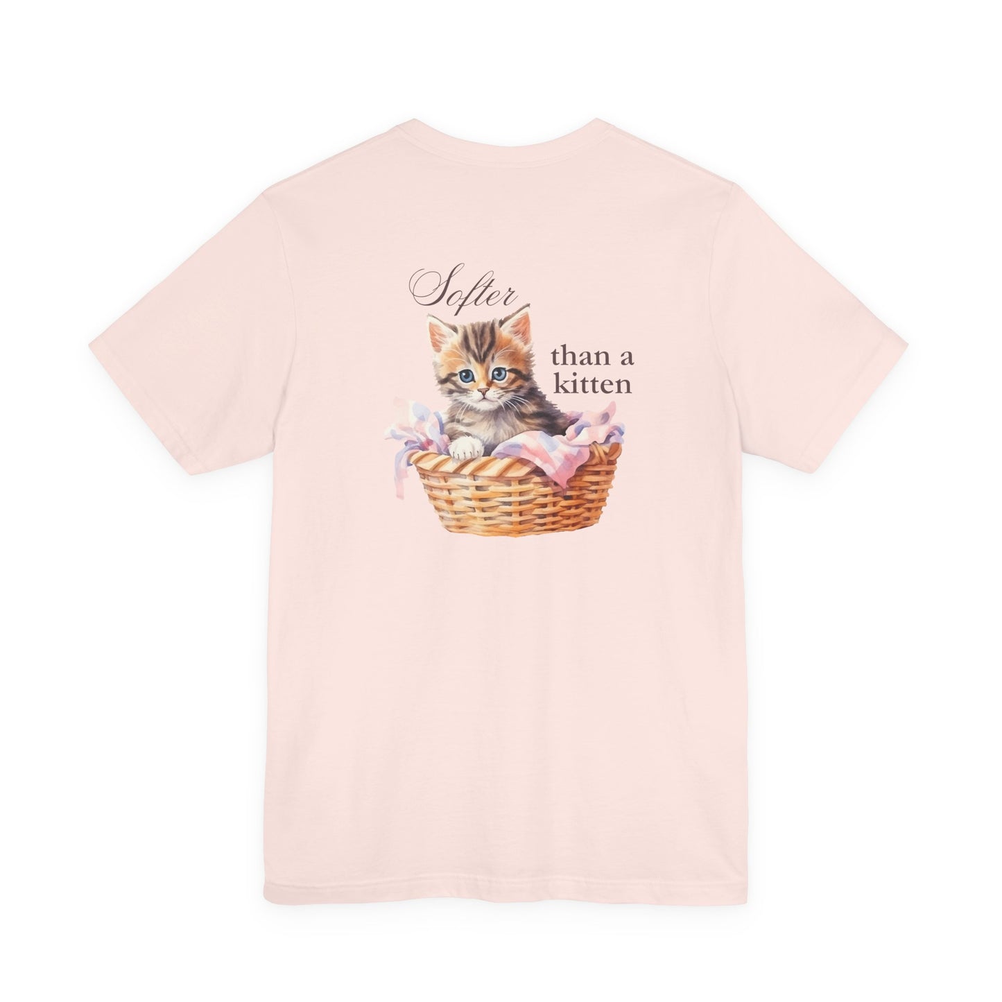 Sweeter than a Peach, Softer than a Kitten - Bella Canvas Unisex Jersey T-Shirt | Graphic Tee for Cat Lovers, Gifts for Her, Birthday Present, Casual Wear, Peach and Kitten Designs