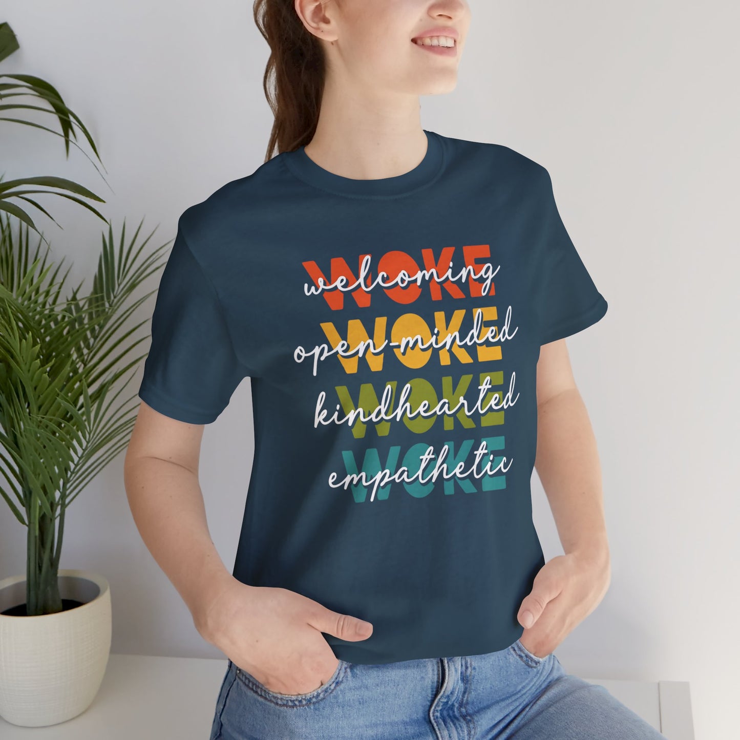 WOKE Acronym Message Tee, Woke Unisex Shirt, Kindhearted T-Shirt, Open-Minded Graphic Top, Awareness Apparel, Gift for Activists