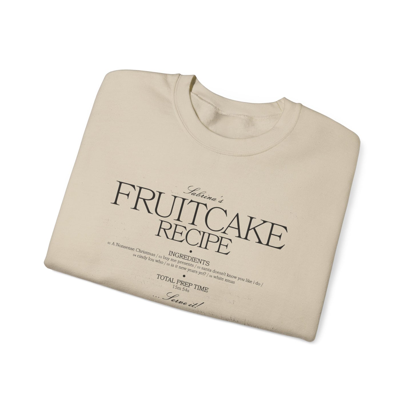 fruitcake recipe with handwriting - Unisex Heavy Blend™ Crewneck Sweatshirt