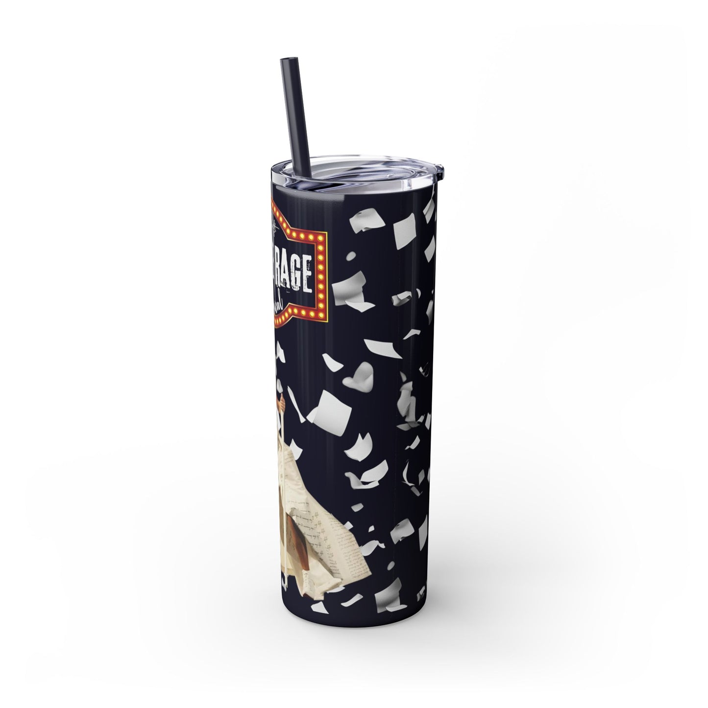 Female Rage - The Musical - Skinny Tumbler with Straw, 20oz