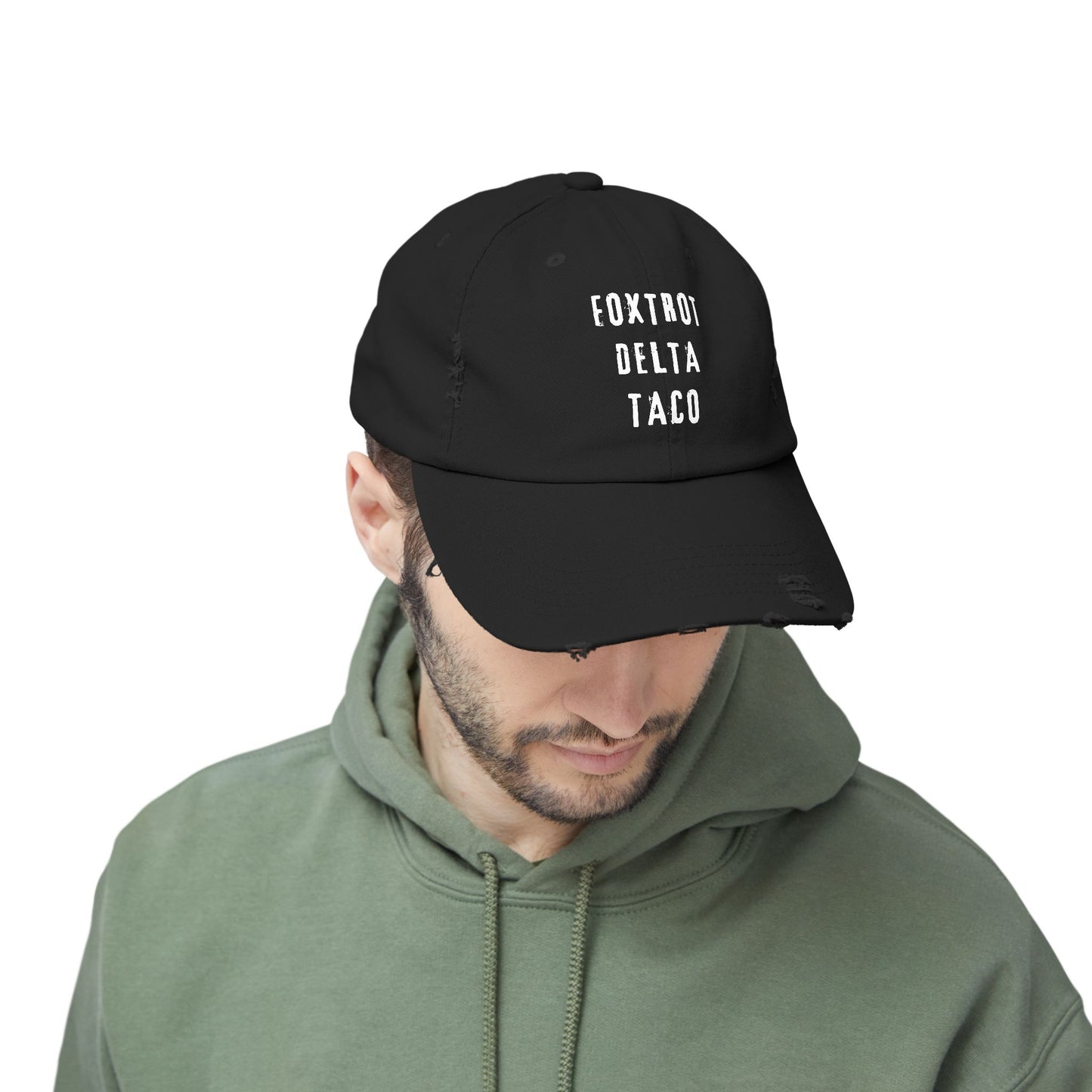 Foxtrot Delta Taco FDT - Anti Trump -Distressed Cap with Fun Slogan – Perfect for Casual Wear, Gifts, Travel, or Everyday Adventures