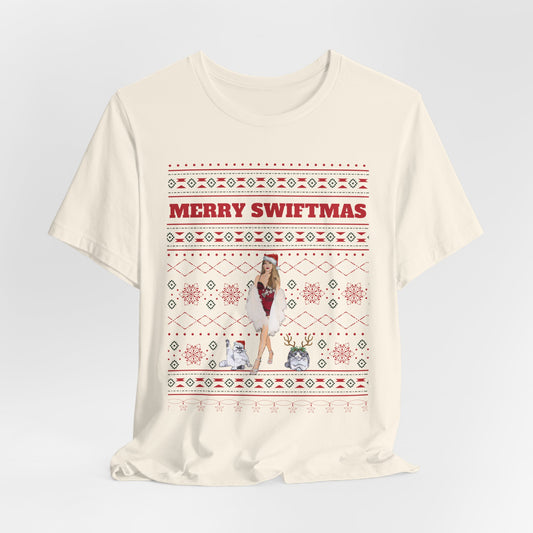 Ugly Swiftmas Sweater Unisex Jersey Short Sleeve Tee