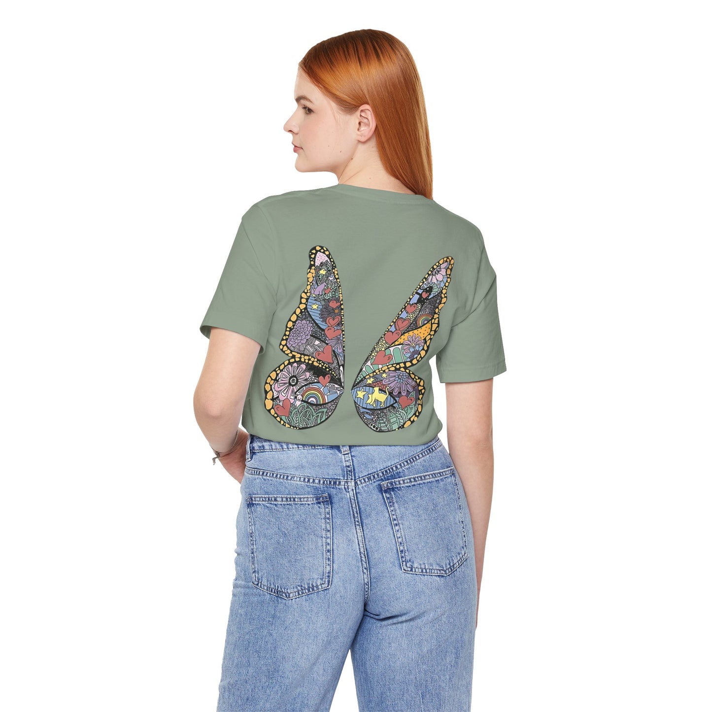 ME! butterfly wings front and back - Unisex Jersey Short Sleeve Tee