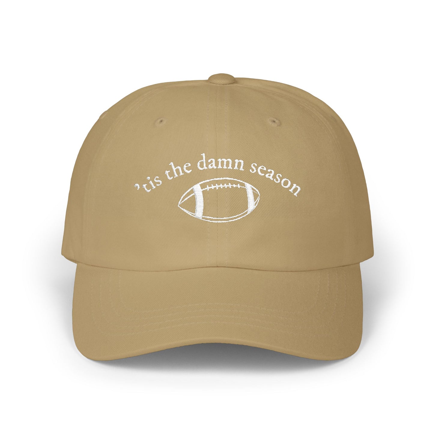 Football Dad Cap – “’Tis the Damn Season” Embroidered Classic Dad Hat