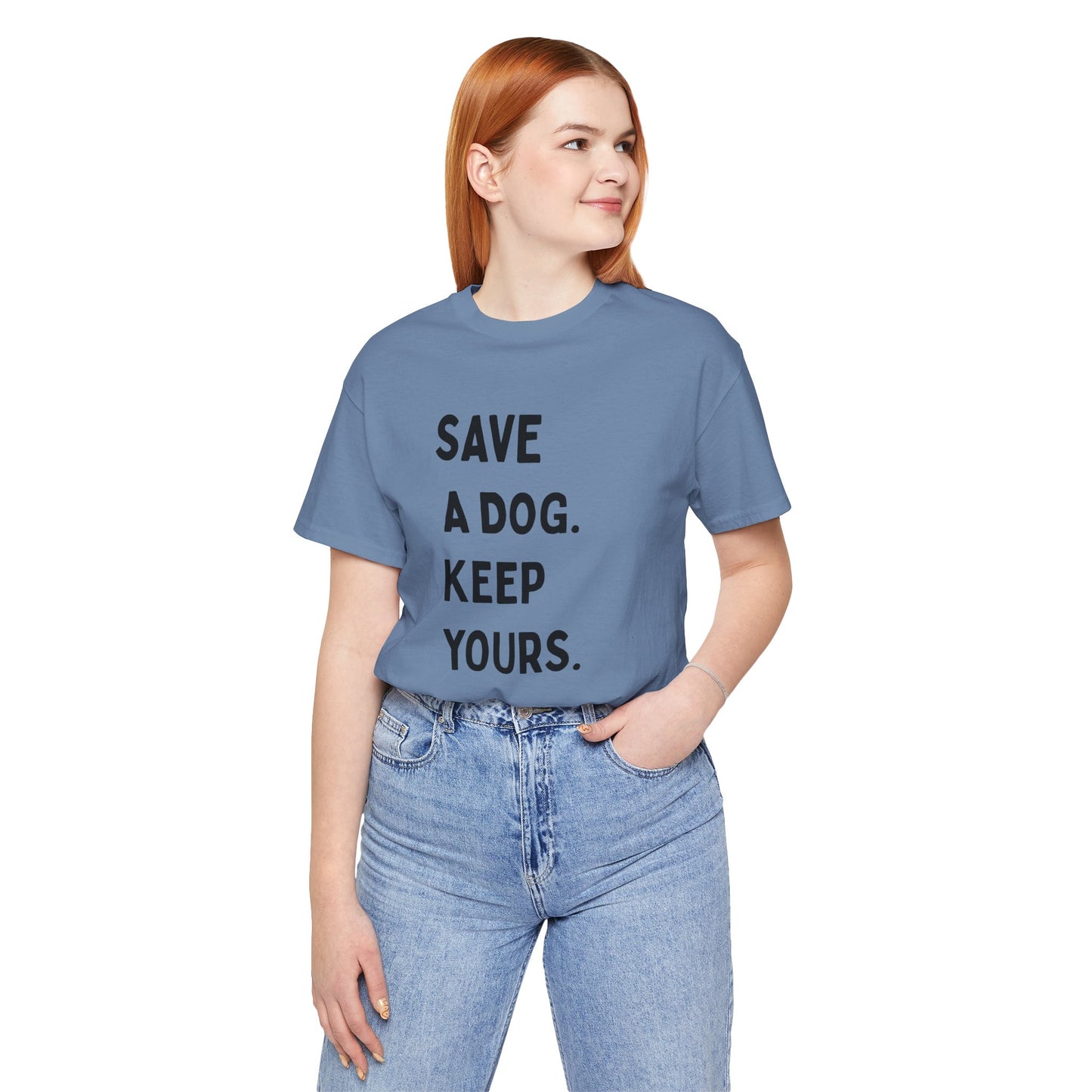 Save a Dog Unisex Jersey Tee, Dog Lover T-Shirt, Animal Rescue Shirt, Pet Adoption Gift, Support Animal Welfare Tee