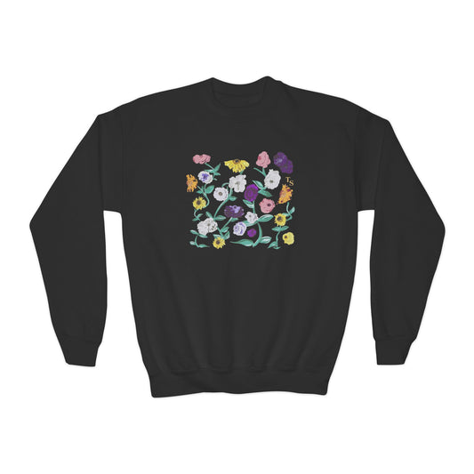 Youth Acoustic Piano Floral Crewneck Sweatshirt