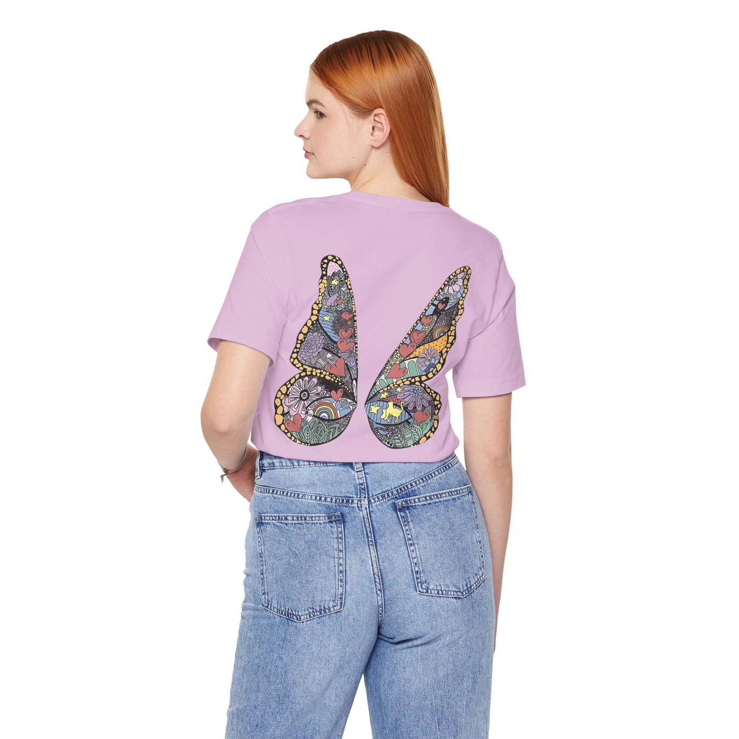 ME! butterfly wings front and back - Unisex Jersey Short Sleeve Tee