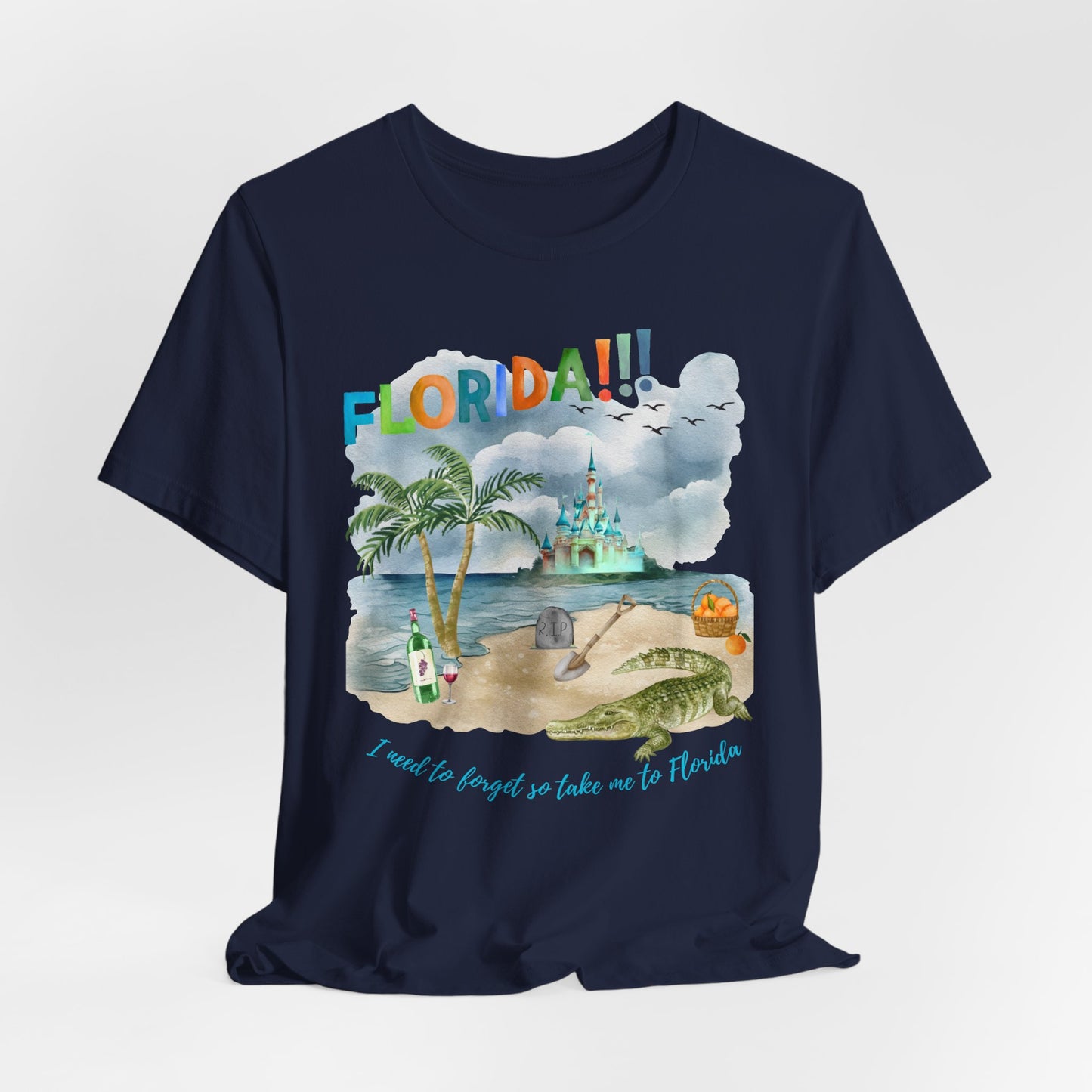 FLORIDA!!! Watercolor Print - Unisex Jersey Short Sleeve Tee