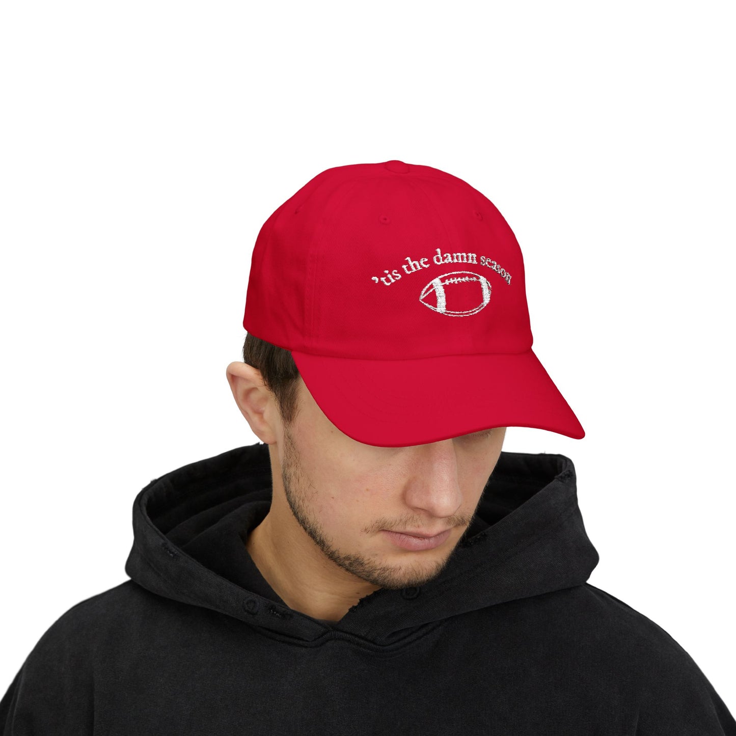 Football Dad Cap – “’Tis the Damn Season” Embroidered Classic Dad Hat