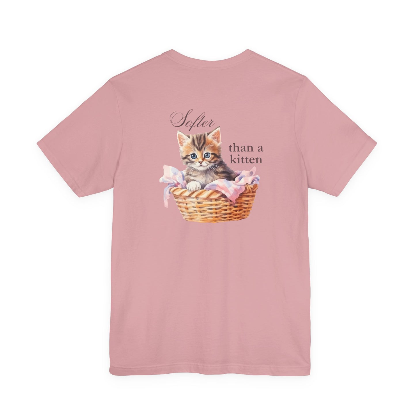 Sweeter than a Peach, Softer than a Kitten - Bella Canvas Unisex Jersey T-Shirt | Graphic Tee for Cat Lovers, Gifts for Her, Birthday Present, Casual Wear, Peach and Kitten Designs