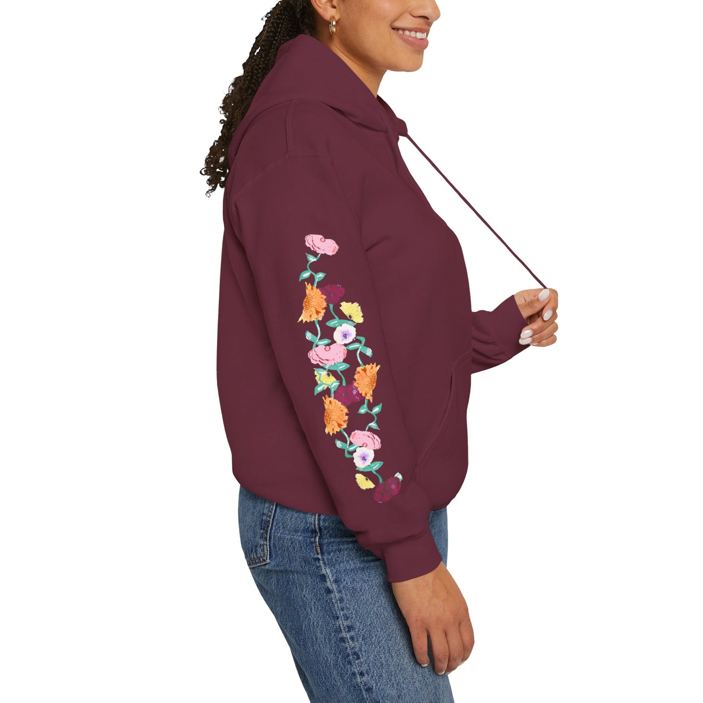 Acoustic Piano Floral Sleeve Hoodie