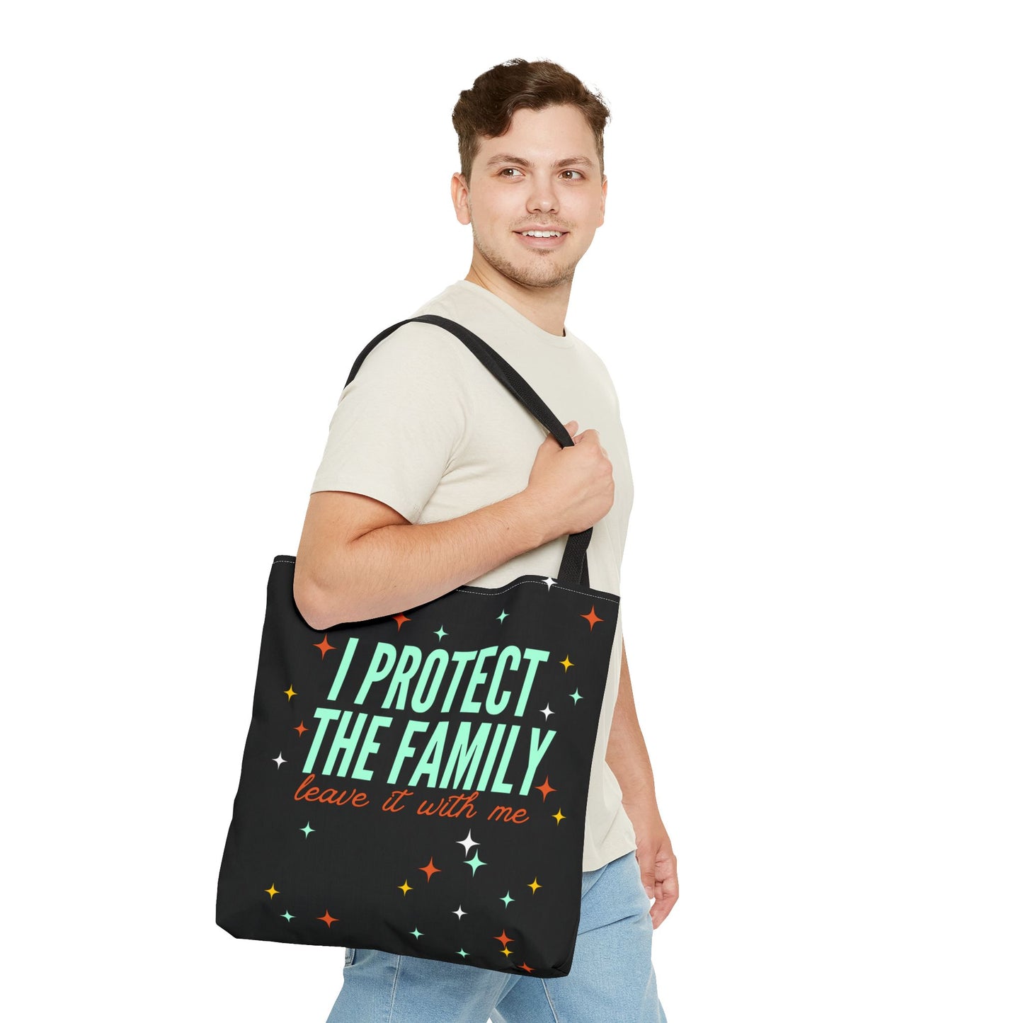 I Protect The Family Tote Bag — Retro Script