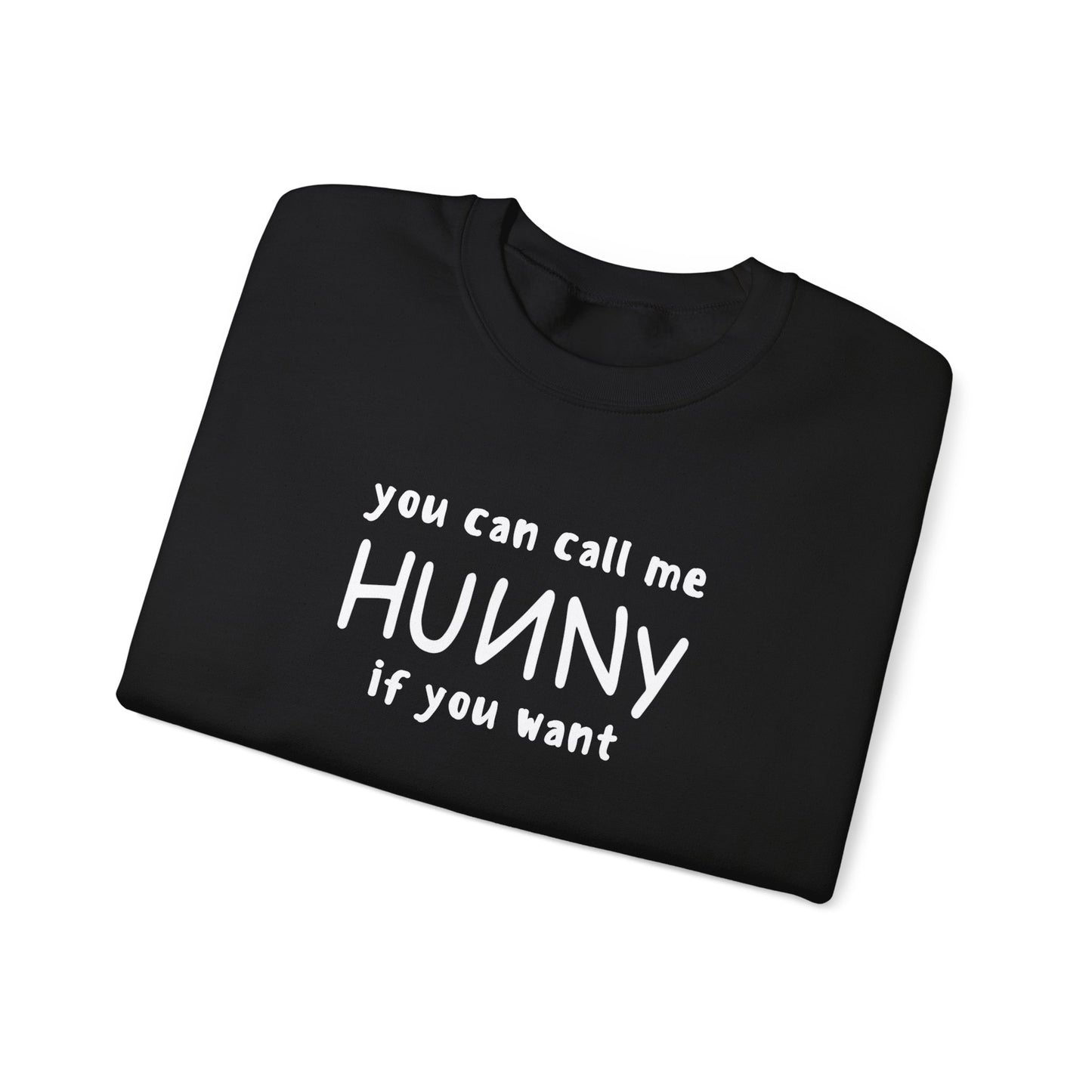 You Can Call Me Hunny Sweatshirt with Sleeve Detail - Cozy Unisex Crewneck, Cute Gift for Friends, Casual Wear, Perfect for Fall & Winter