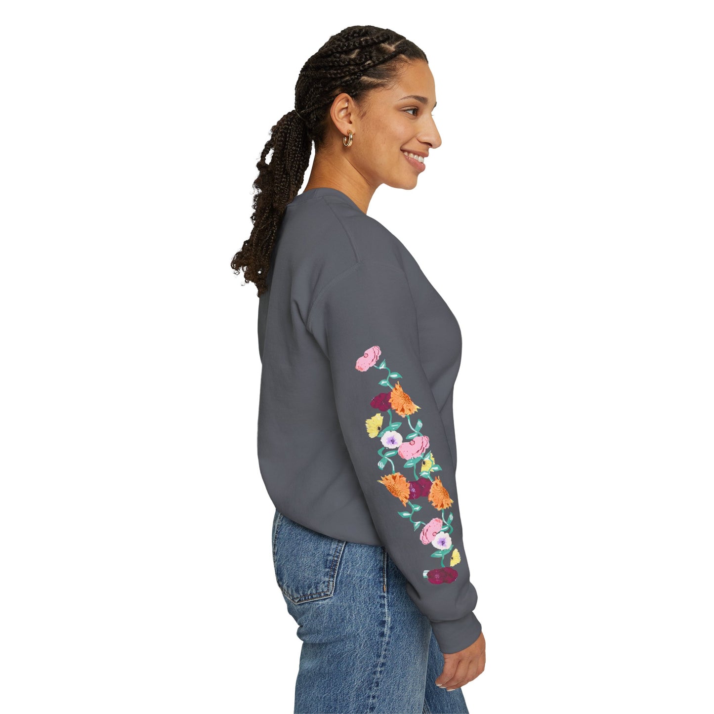 Acoustic Piano Floral Sleeve Crewneck Sweatshirt