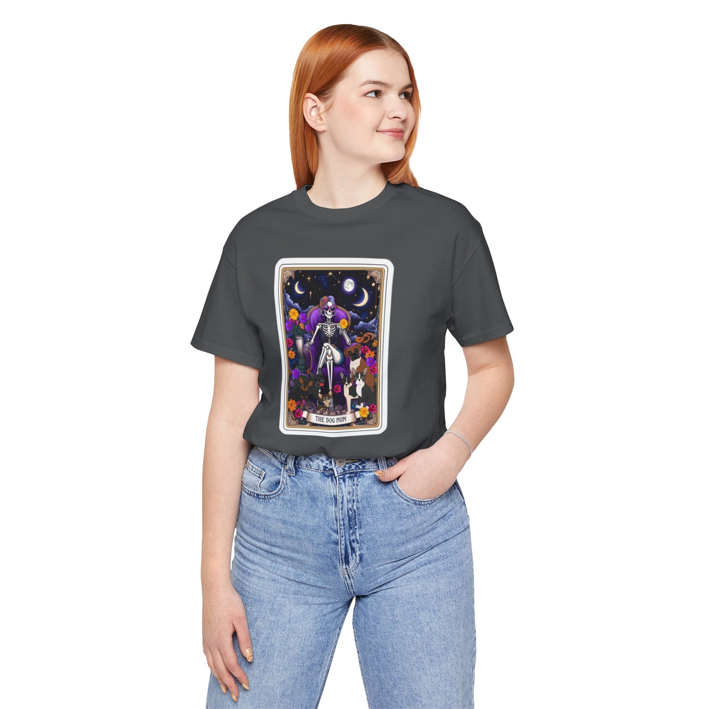 Custom Dog Mom Tarot Tee: Unisex Bella Canvas Jersey Short Sleeve Shirt, Pet Lover Gift, Graphic Tee, Casual Wear