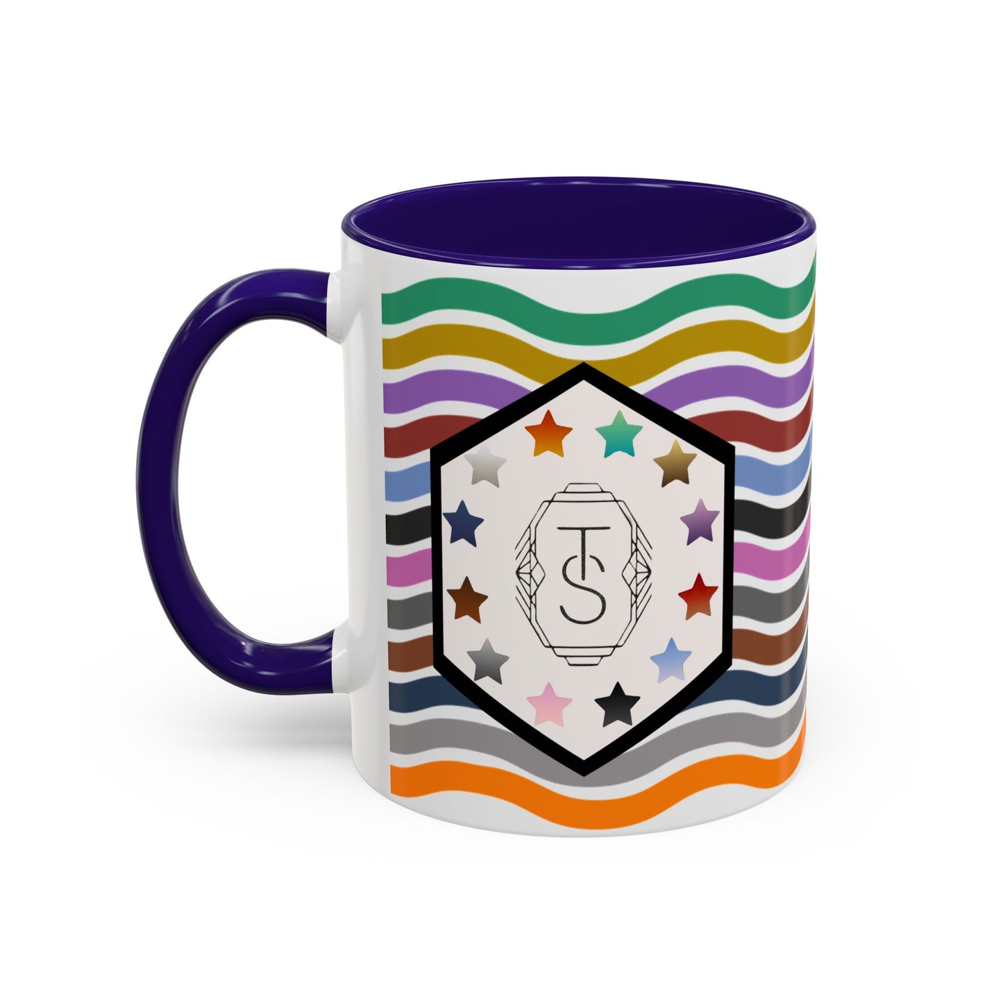Wavy Tay-pendence Day Flag - Colorful Coffee Mugs - Spirited Sipware for Home, Office, Birthdays, or Holidays, Unique Gift Idea, Customizable Designs, Vibrant Drinkware