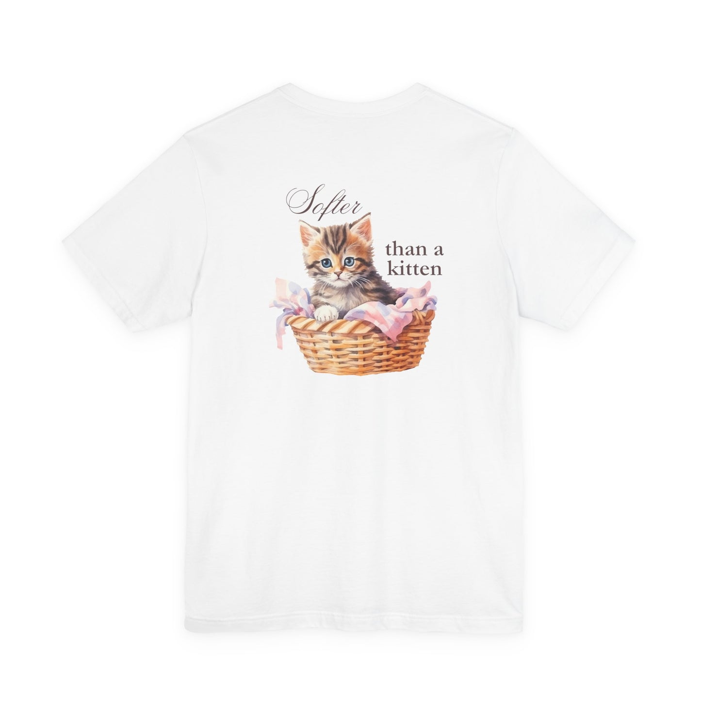 Sweeter than a Peach, Softer than a Kitten - Bella Canvas Unisex Jersey T-Shirt | Graphic Tee for Cat Lovers, Gifts for Her, Birthday Present, Casual Wear, Peach and Kitten Designs