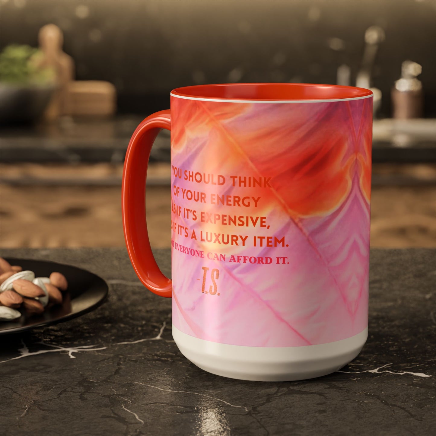 Colorful Luxury Energy Inspirational Mug, Motivational Coffee Cup, Unique Gift, Office Decor, Self-Care Reminder