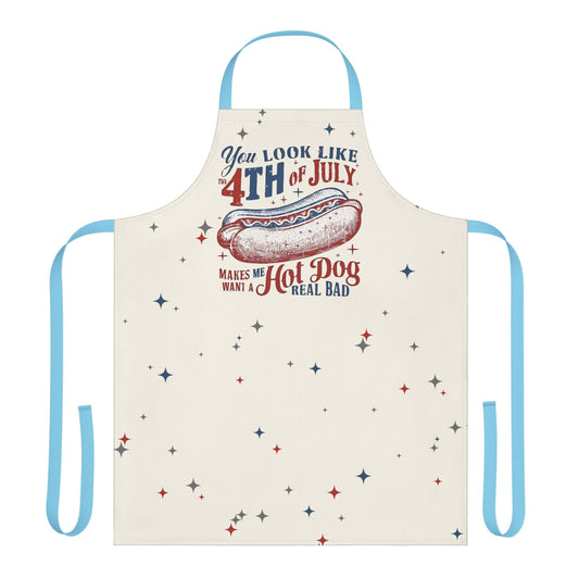 Make's Me Want a Hot Dog - BBQ Apron, 4th of July Celebration, Grilling Gift, Fun Cooking Gear, Summer Party Essentials