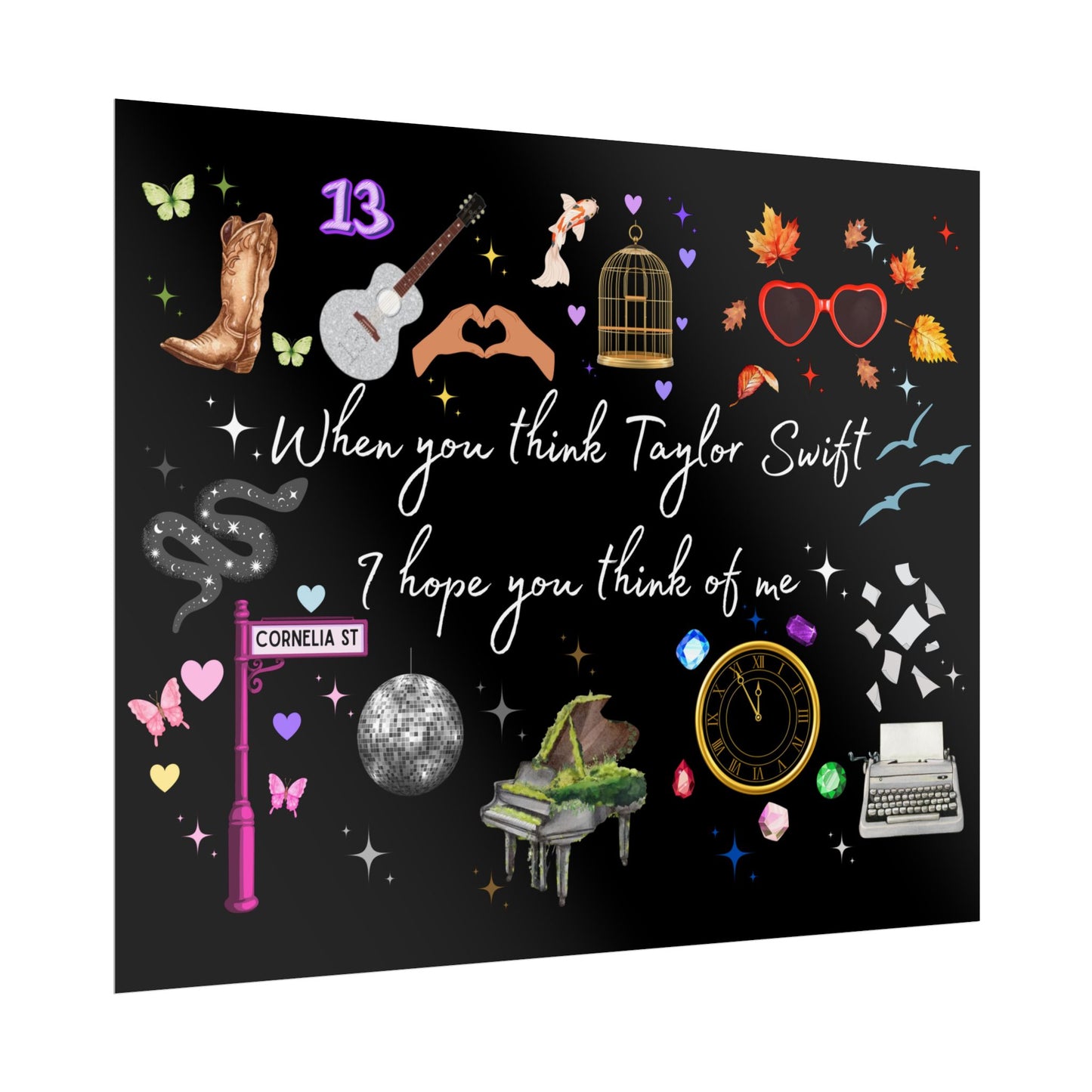 I hope you think of me -  Rolled Posters, Fan Art, Music Decor, Gift for Swifties, Home Decor, Unique Wall Art